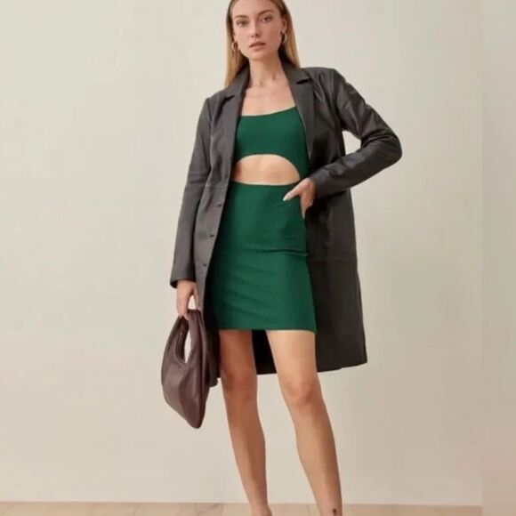 Reformation Denmark Cutout Dress Sycamore NWT - Picture 2 of 4